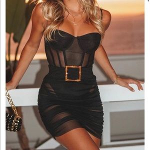 White fox boutique party black dress